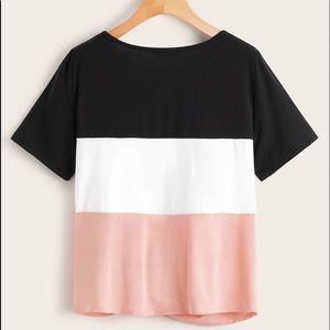 Black pink and white shirt